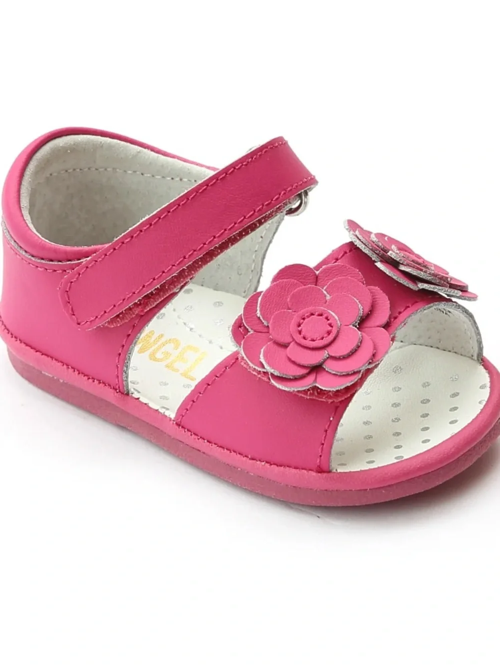 L'Amour Angel Fuchsia Floral Appliqué Sandals